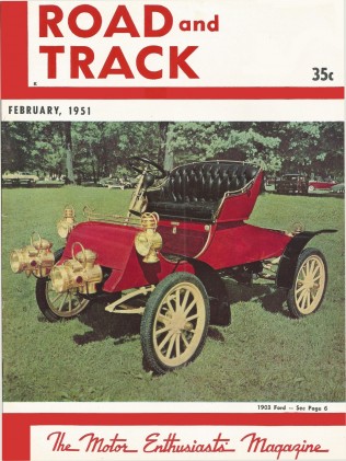 ROAD & TRACK 1951 FEB - Vol.2 #7, NARDI 750, PININ FARINA ALFA & CHRYSLER